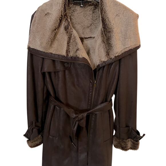 Marc New York Belted suede jacket with faux fur lining - Picture 1 of 7